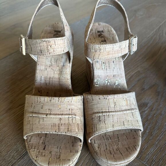 Korks Bardot II Wedge Comfort Sandals in Natural - Picture 4 of 12